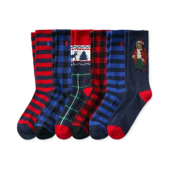 Polo Ralph Lauren Other - Polo Ralph Lauren Mens 6-Pack Arctic Holiday Bear Performance Crew Socks - NWT